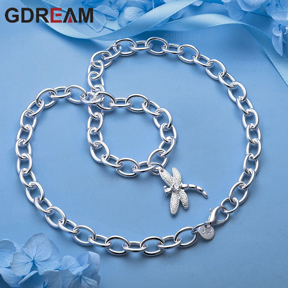 

GDREAM Dragonfly Pendant Necklace With Inlaid Zirconia - Everyday Accessories For Women, Simple And Elegant Jewelry