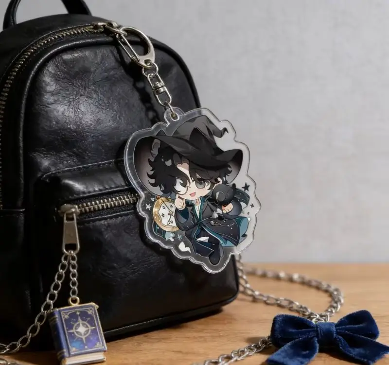 Collecting Lord of Mysteries Acrylic Keychain Q-Version Klein Moretti Anime Pendant Bag Car Keychain Cell Phone Pendant Gifts