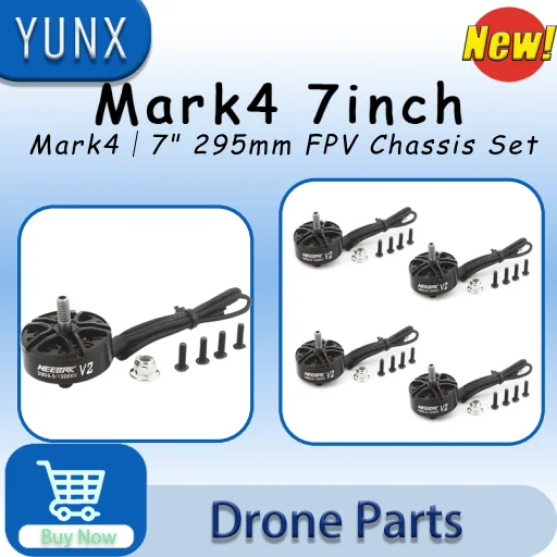 Mark4 7‑Inch 295mm Apex‑Reach Carbon Chassis Set, 2806.5 1300KV Motors & 7040 Props for Long‑Range Freestyle FPV Drone Build