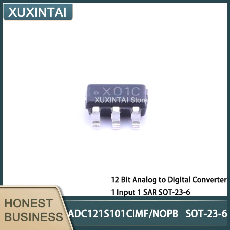 5Pcs/Lot  New Original  ADC121S101CIMF/NOPB  ADC121S101 12 Bit Analog to Digital Converter 1 Input 1 SAR SOT-23-6