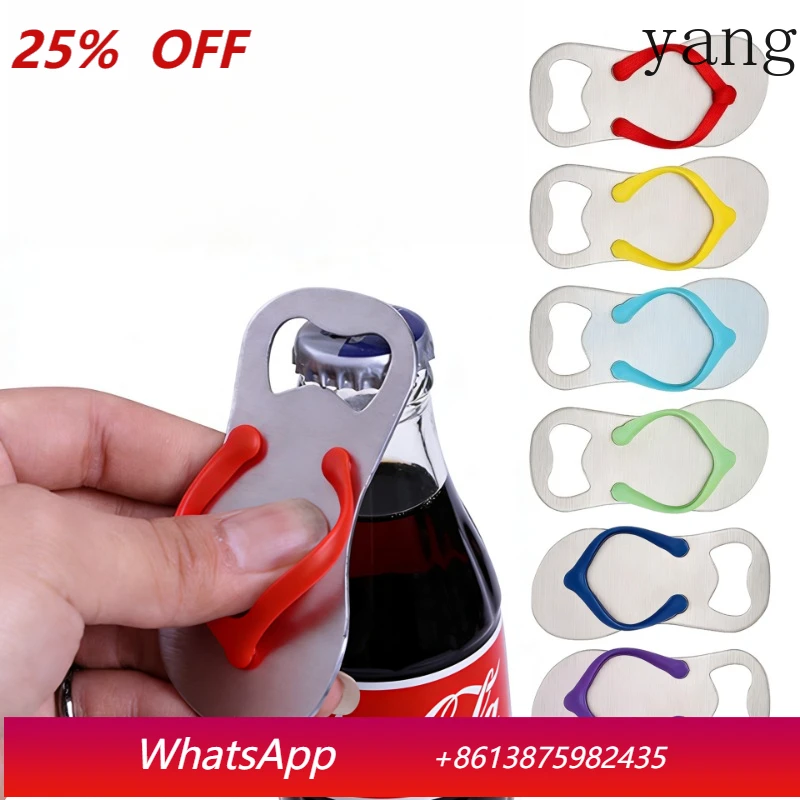 

Yjq 50pcs stainless steel slippers bottle opener metal beer bottle opener wedding gift laser logo gift