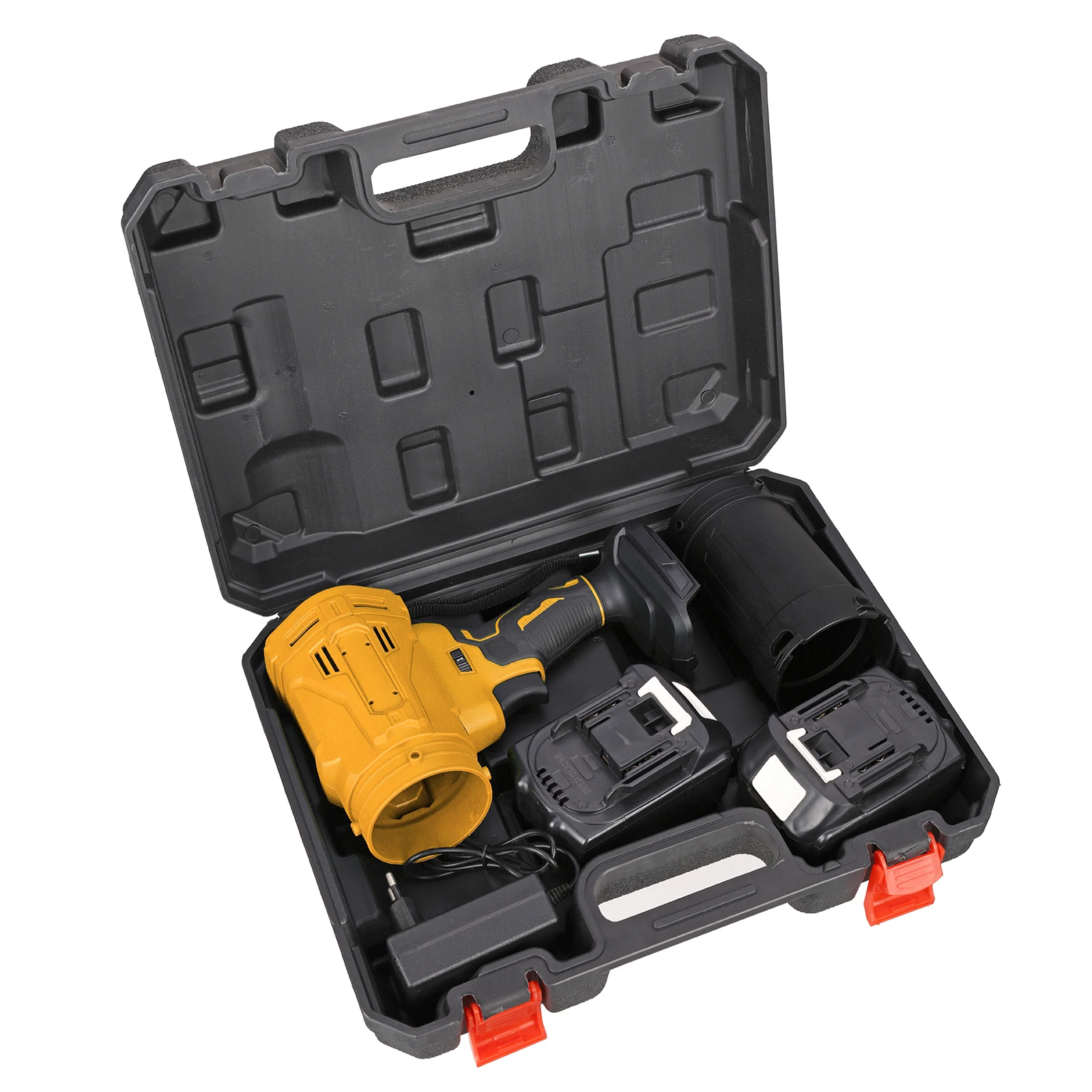 เครื่องเป่าลมไฟฟ้า Drillpro 2000W พัดลมแรงดันสูง กำจัดฝุ่น หิมะ ใบไม้ เครื่องเป่าลมไร้สายแบบเทอร์โบ เครื่องมือช่างแบบชาร์จไฟได้