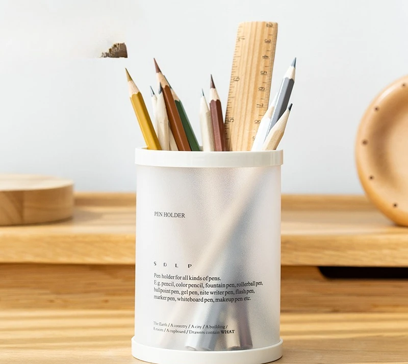 Simple Round Pen Holder Desk Organizer Storage Box Office Stationery Gift