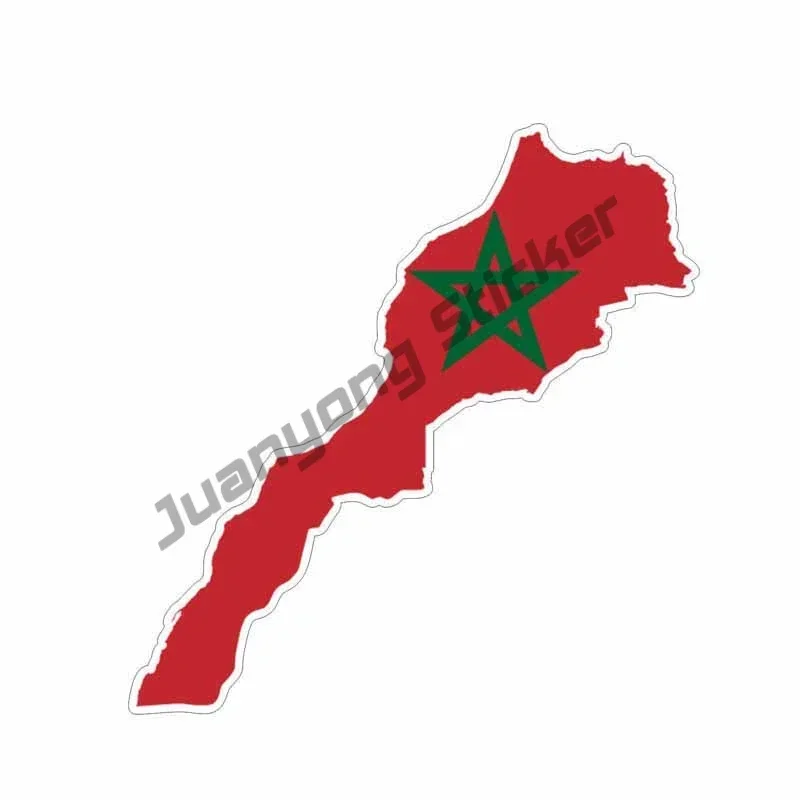 Creative Stickers Morocco Flag Map Decal Sticker Morocco Coat of Arms Vinyl Car Decals for Motorcycle Helmet Camper KK13cm