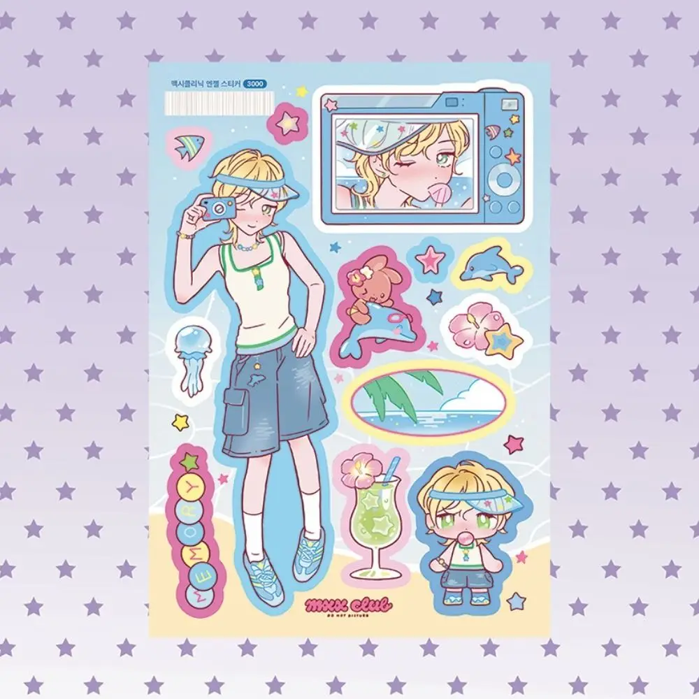 2025 Korea DIY Handbook Decorative Stickers Cute Sexy Sticker Book Cartoon Sweet Art Paper