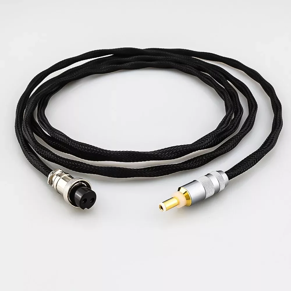 HIFI GX12-2P to 5.5mm DC 2.1mm / 2.5mm OCC silver plated DC cable For TeraDak