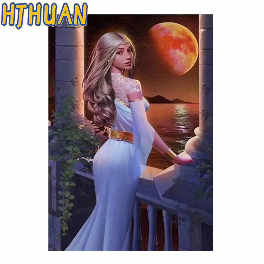 

DIY полная квадратная круглая алмазная живопись, красивое окно девушки, набор мозаики с фотографиями планет, поделки на заказ, кулон в подарок, домашний декор