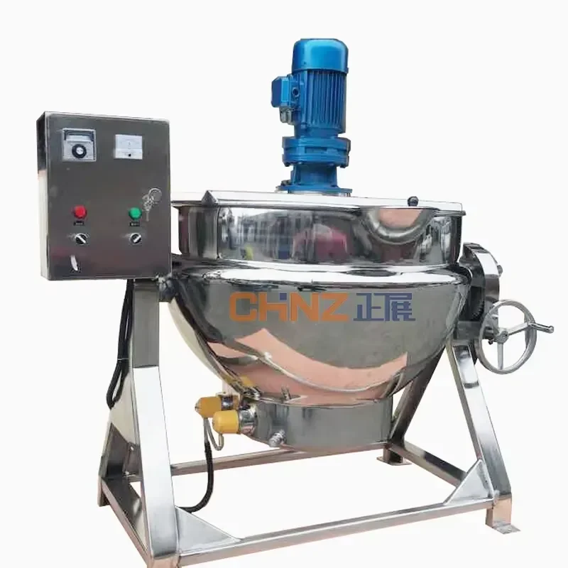 Vertical/Tilting Stainless Steel Steam/Electrical Heating Jacketed Kettle Mixer Agitator Bakery Cooking Equipment Motor