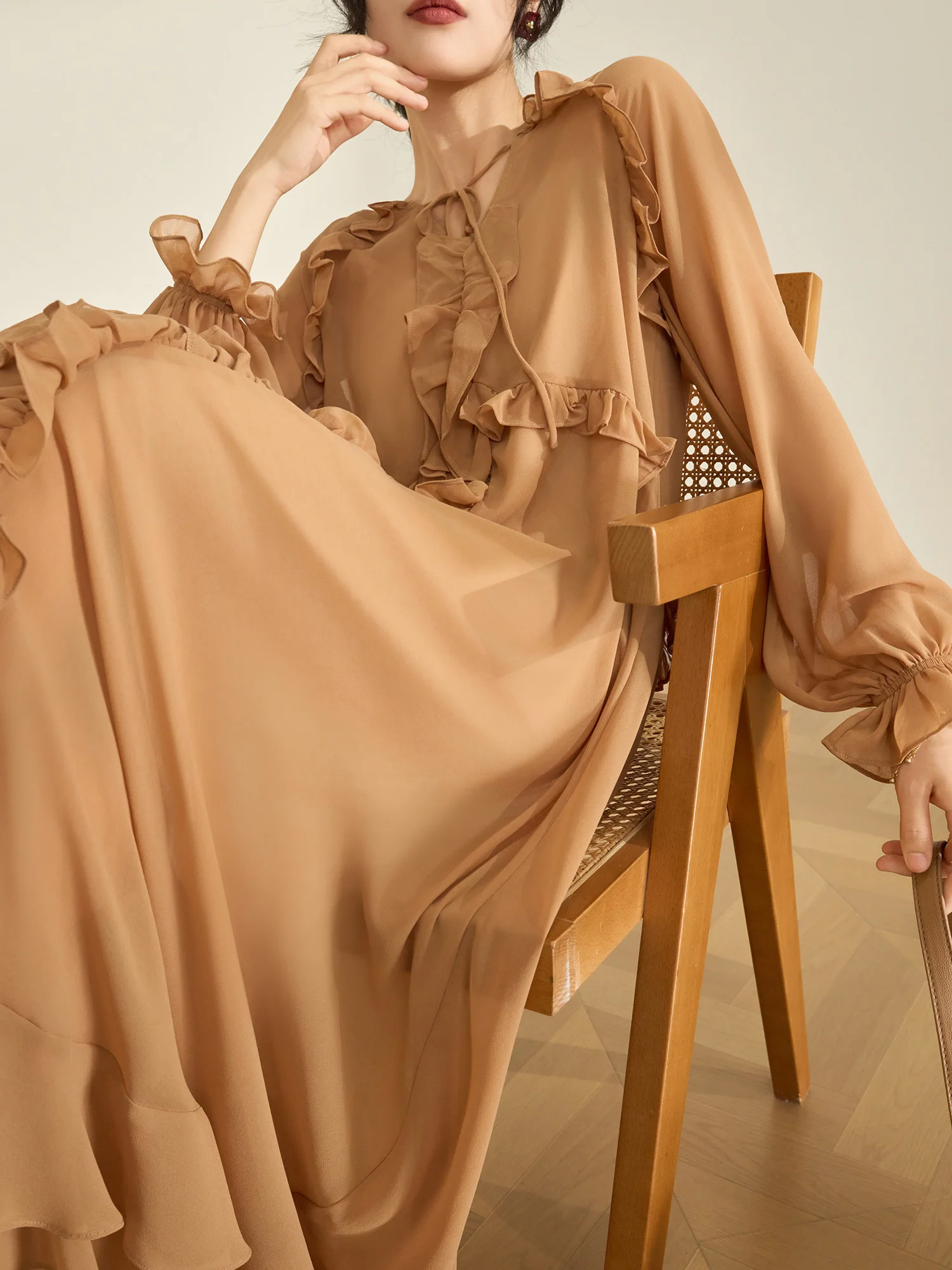 

Ele High-Waisted A-Line Dr Flowing Era Jiangsu Zhejiang anghai Miss Design Sensation Faionable Skirt Polyester Fiber