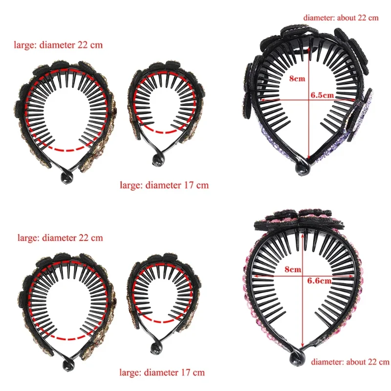 New Meatball Hair Accessories Women Hair Claws Headdress Rhinestone Flower Hairpin Bird Nest Floral Bun Banana Ponytail Clips view 6