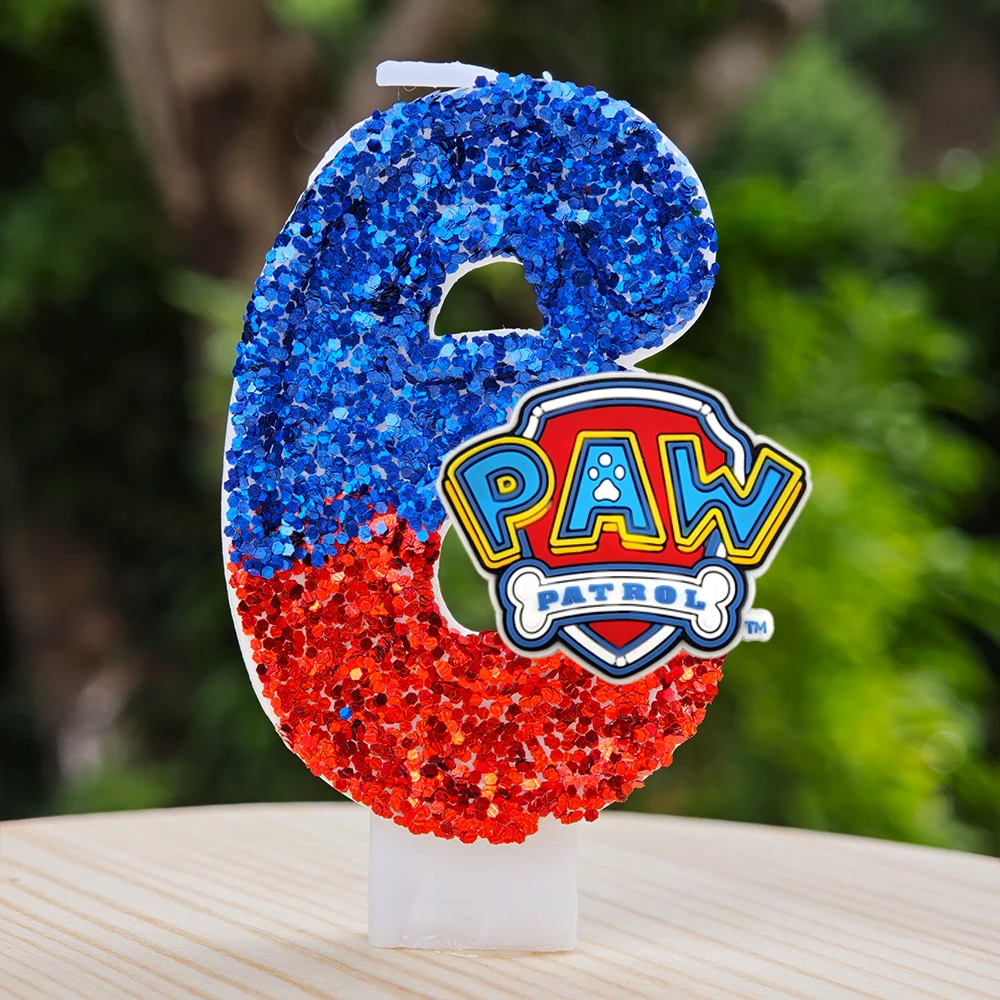 Paw Patrol Kerze 0-9 Zahlenkerze Paw Patrol Cartoon Charakter Party Kuchen Plug-in Geburtstagstorte Dekoration Babyparty Geschenk