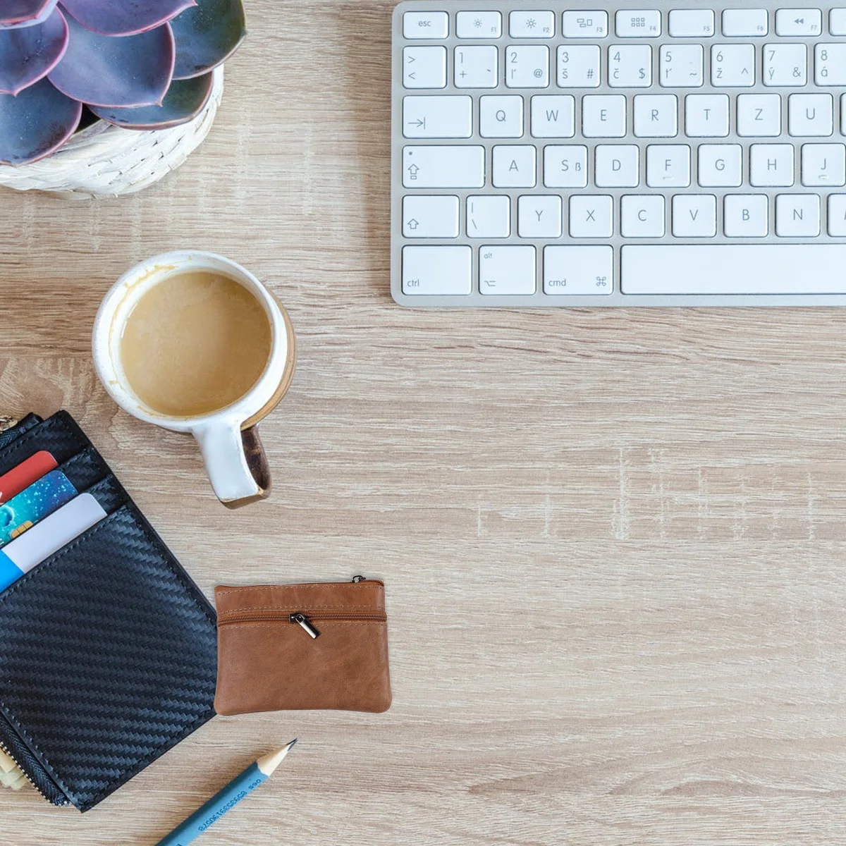 محفظة صغيرة للعملات المعدنية بسحاب من جلد البقر المشمع باللون البني للجنسين، حامل ائتمان مدمج، منظم نقدي صغير للاستخدام اليومي