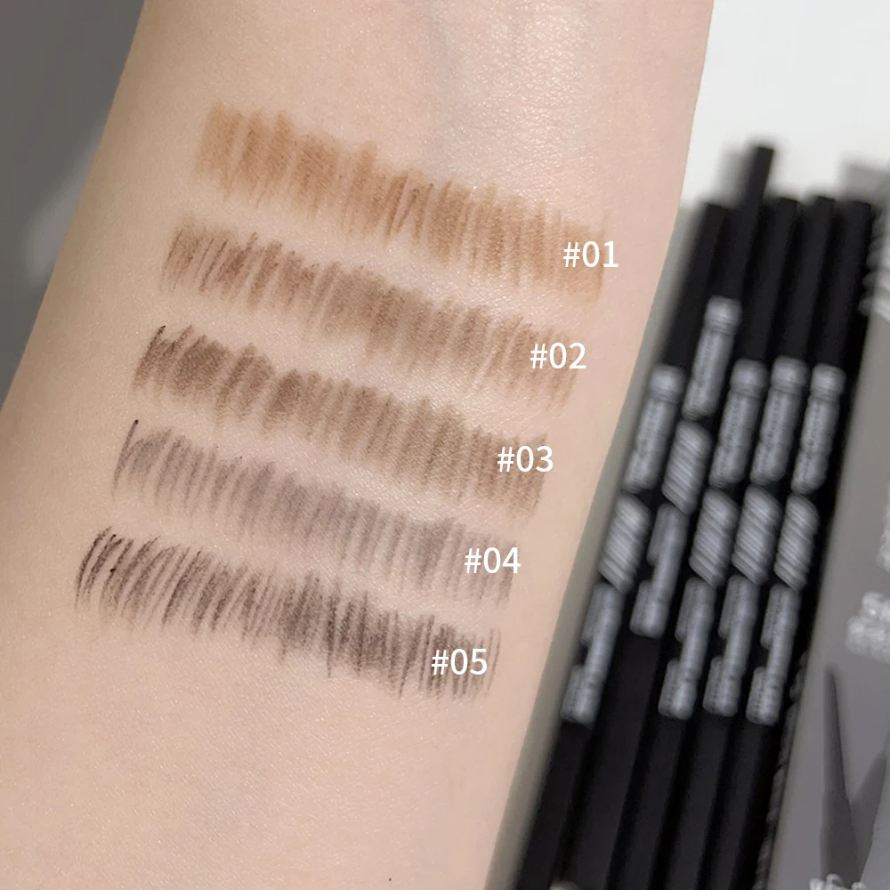 Crayon de contour des sourcils à double extrémité résistant à la transpiration, rehausseur de sourcils, imperméable, durable, noir, marron, cosmétiques de maquillage, 256