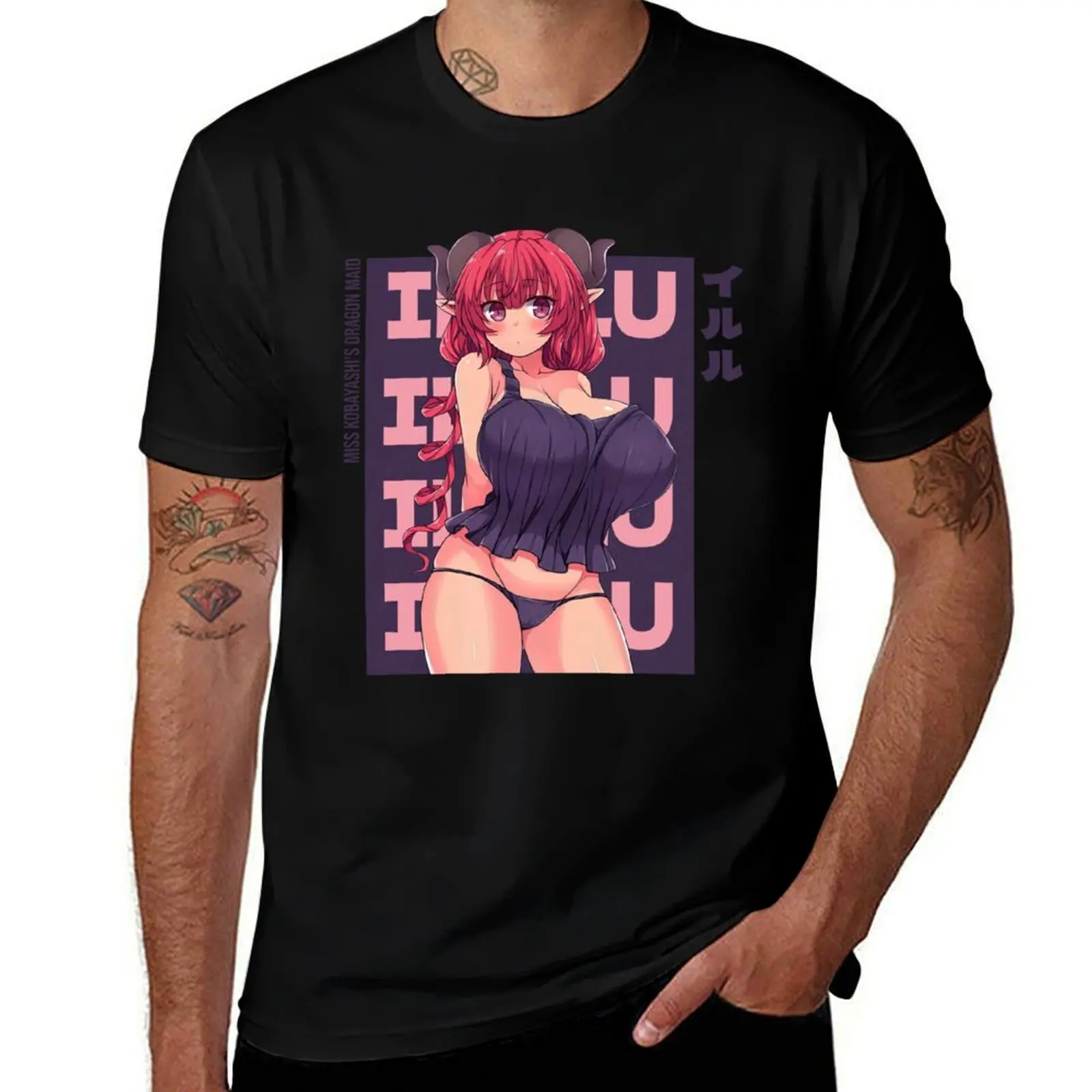 

Ilulu Miss Kobayashis Dragon Maid v3 T-Shirt man t shirts cotton t shirts cotton 100% T-Shirt