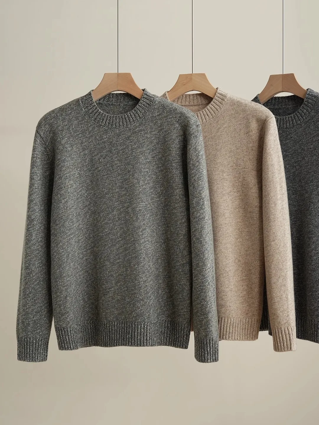 

Warm Wool Knitwear round Ne Men's Sweater Floral Patterned Thi Versatile Autumn Winter Faion Casual Loose Fit Long Sve