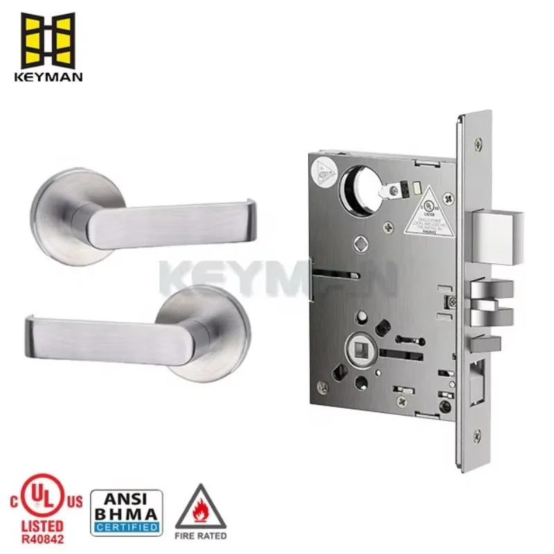 KEYMAN  U.L  ANSI/BHMA Grade 1 F20 Apartment American Commercial Entry Door Mortise     s Mortise      Body