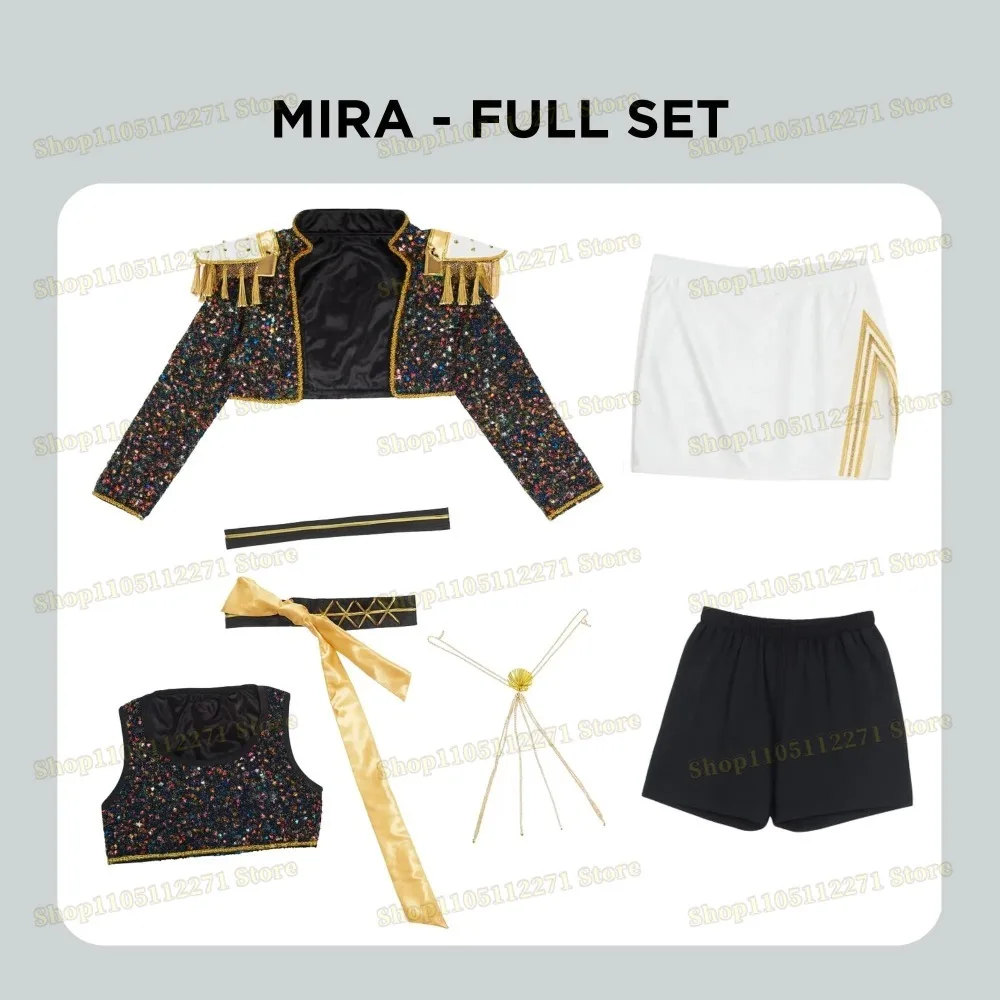 Kids Kpop Demon Hunter Cosplay Costume Rumi Mira Zoey Cosplay Full Suit Women Girls Style Halloween Stage Performance Clothes