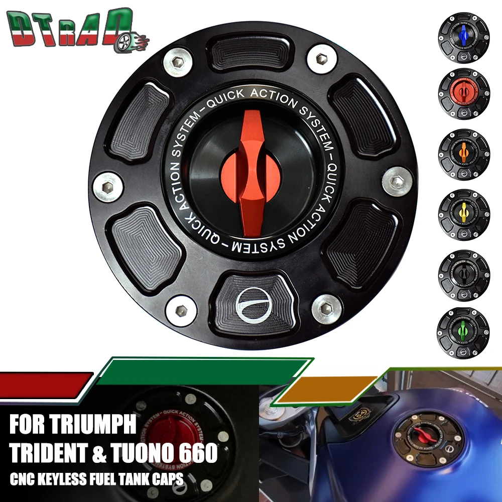 New For Triumph Trident 660 Tuono 660 Accessories Motorcycle CNC Quick Release Keyless Fuel Tank Cap Gas Oil Cover Fairing Kit