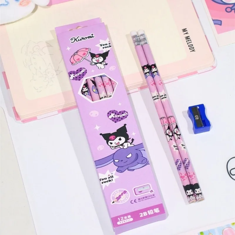 Cartoon Cinnamoroll Kuromi Meine Melodie Pochacco-Serie verpackt 2B-Bleistift für Grund- und Sekundarschüler, Schreibwaren