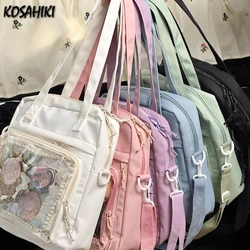 Japoński przezroczysty zamek błyskawiczny Ita torba studencka Kawaii wszystkie mecze torebki damskie Y2k estetyczna moda codzienne torby na ramię Crossbody