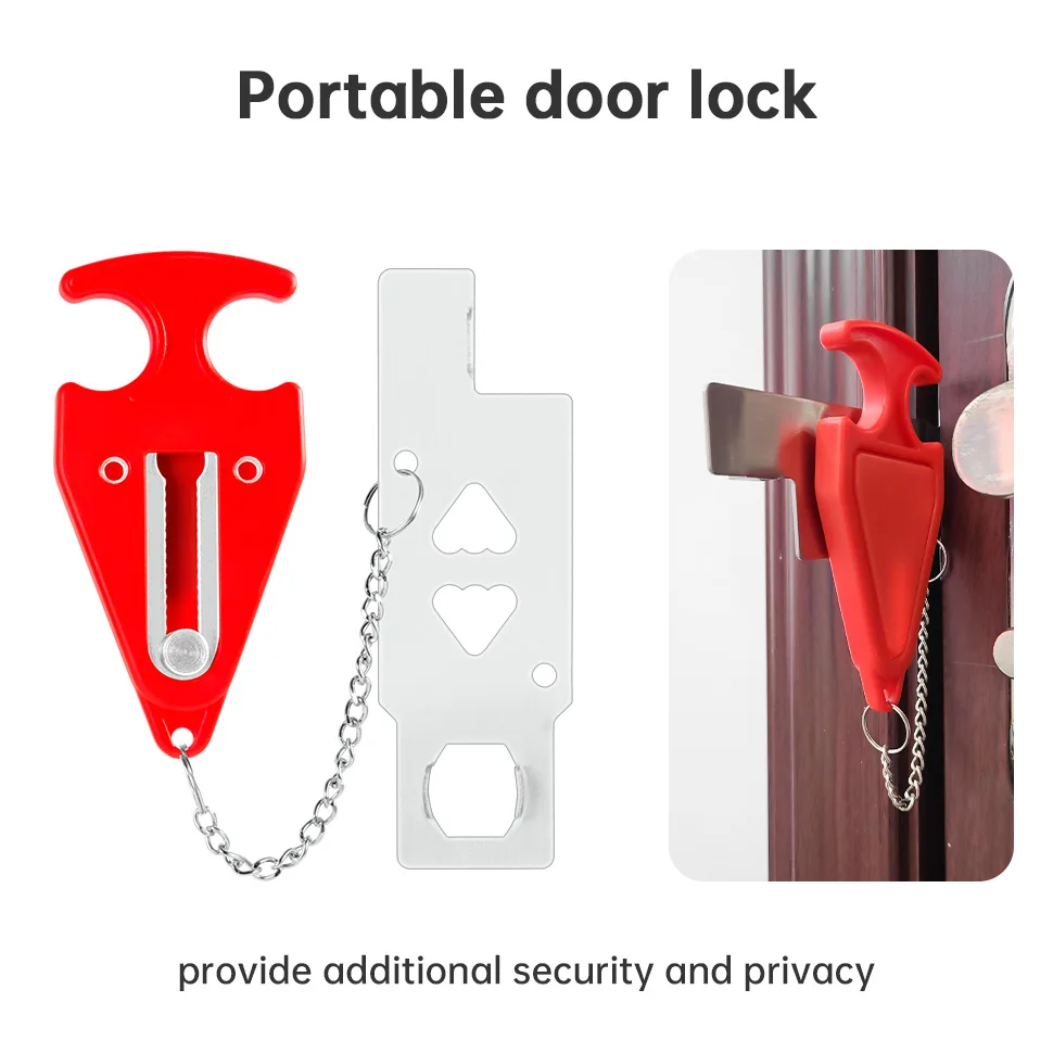 FUERS Wireless Door Stop Alarm System120dB Door Lock Home Security Anti-Theft System Portable Door Stoppers Alarm Siren