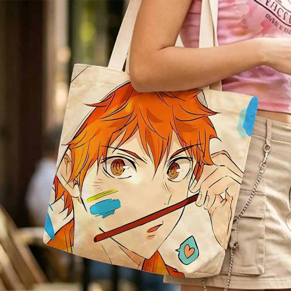 Sunshine Boy Shoyo Hinata H-Haikyu-u Waterproof Lined Canvas bags suitable for going to class, shopping, gifts, and commuting