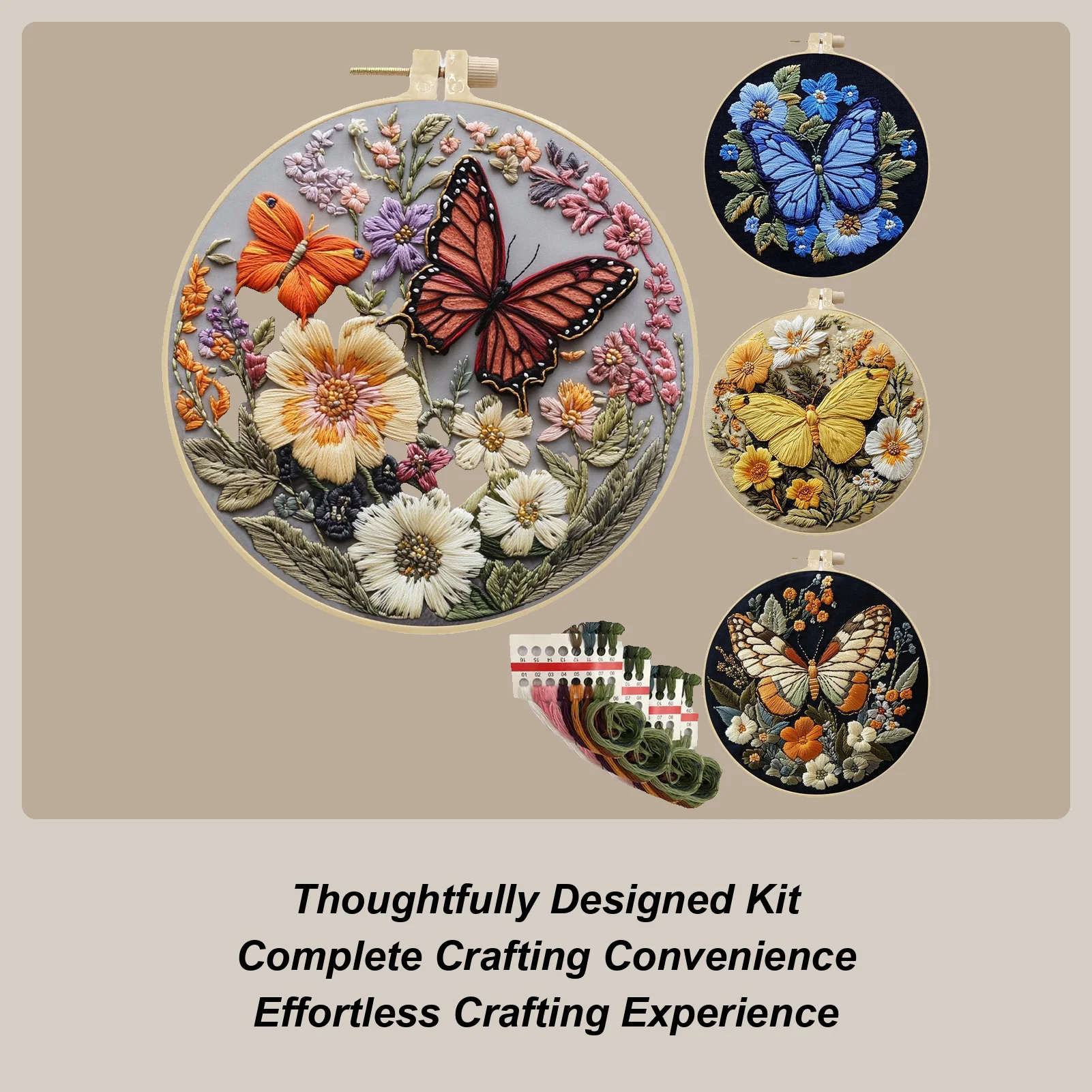 

Butterfly Embroidery Kit Butterfly Creative Crafts Embroidery Kit with Pattern for School Project Learning Entertainment