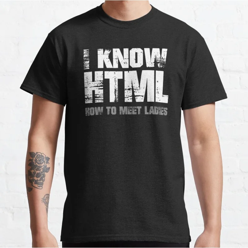 

0912 I know HTML web developer Gift t shirt for programmer Funny Coder Graphic clothes 100% cotton print All size Tops