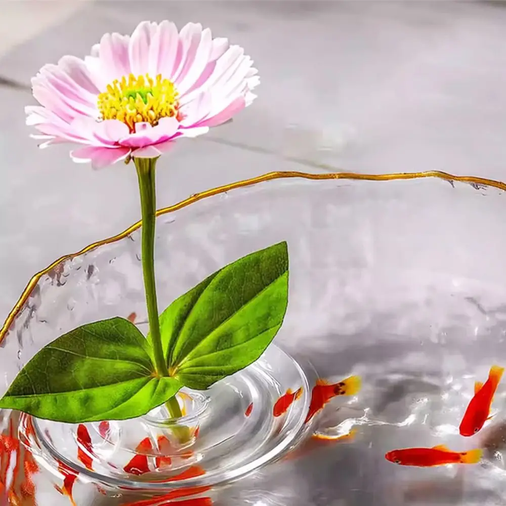 DIY Floating Floral Arrangement Holder Flower Hydroponic Containers Floating Flower Arranger Clear Floating Flower Bowl