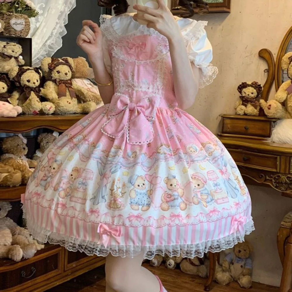 Tsubaki Sakurishi lolita original full doll collar genuine sweet lolita jsk dress daily cute model