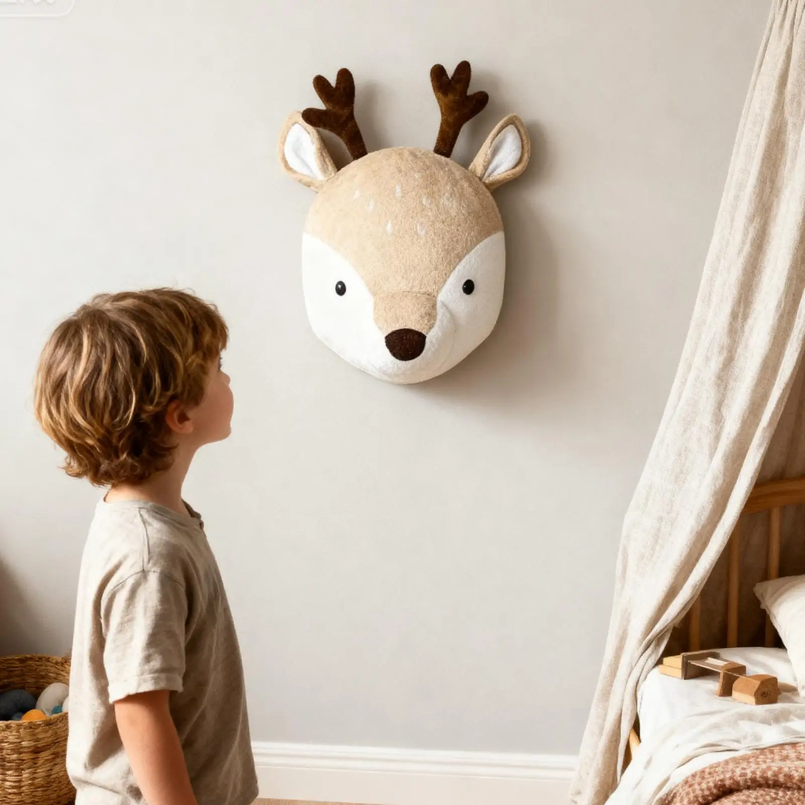 Support mural en forme d'animal en peluche, décoration de maison, suspendu pour salon, chambre à coucher, salle de jeux, appartement, cabine, dortoir, noël