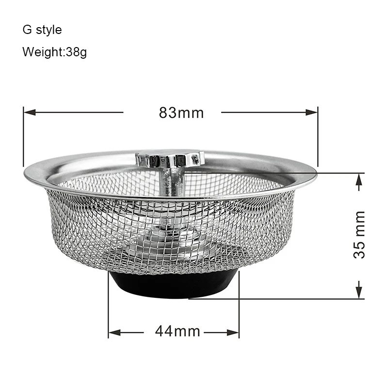 1Pcs Aanrecht Filter Rvs Mesh Gootsteenzeefje Filter Badkamer Gootsteenzeefje Afvoer Gat Filter Trap Afval Screen