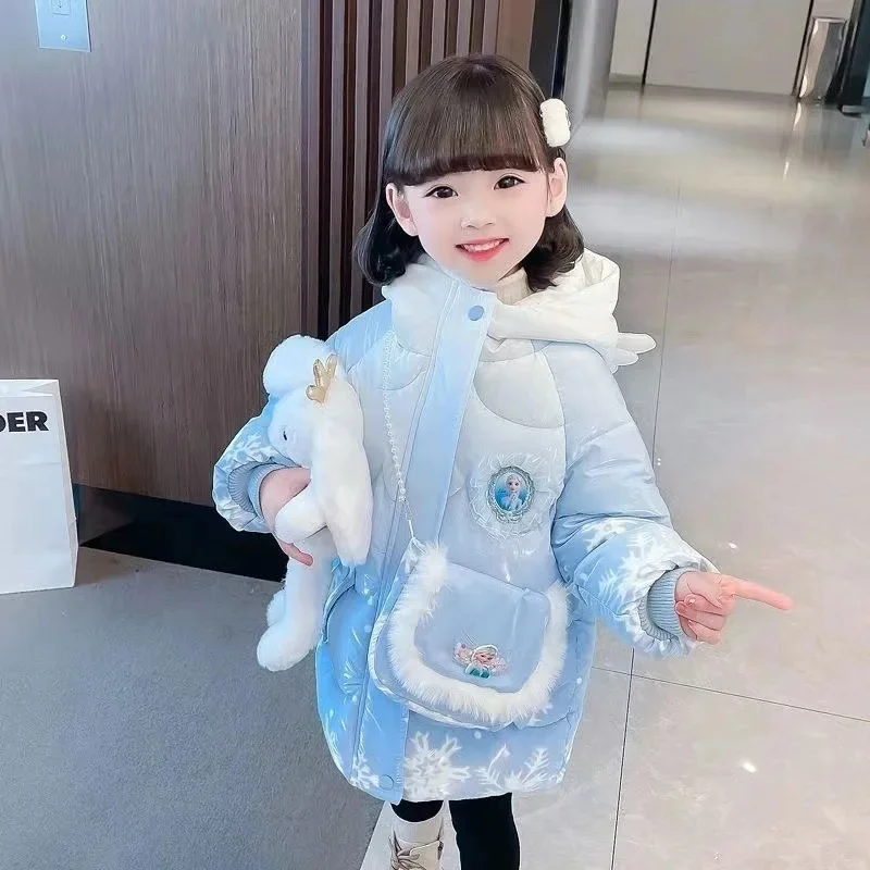 girls plus Children's cashmere fashion down jacket Little girl winter foreign style coat princess send backpack money