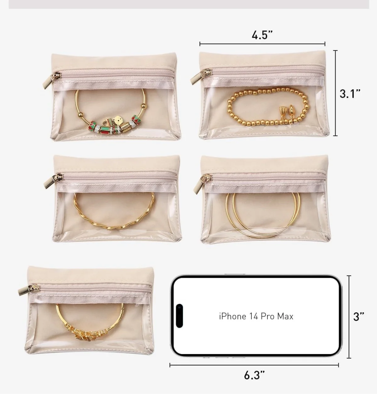 12 Pcs Travel Jewelry Organizer, Velvet Jewelry Pouch with Zipper, Clear Travel Jewelry Bag for Travel Business Trip