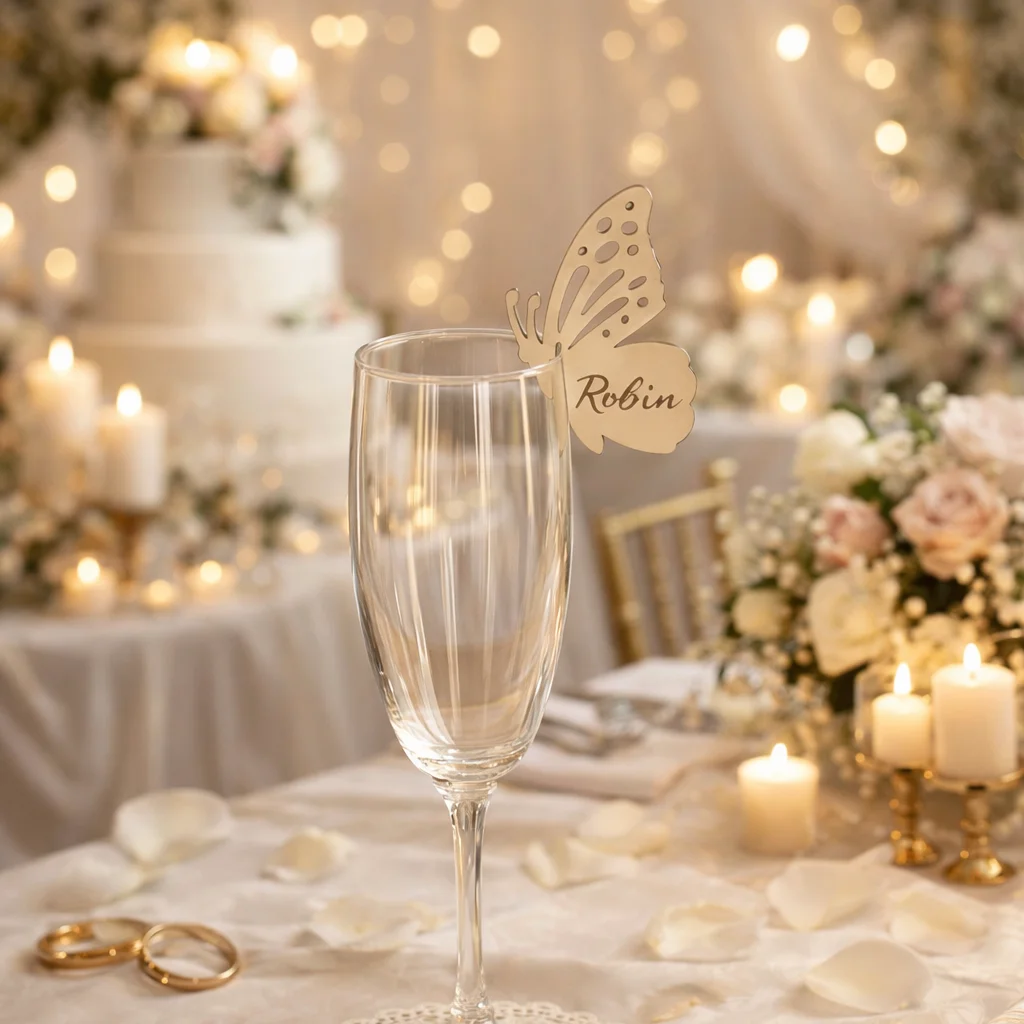10/30/50pcs Personalized Wedding Name Drink Tags Custom Guest Place Card Wine Glass Charms Birthday Party Supplies Table Decor