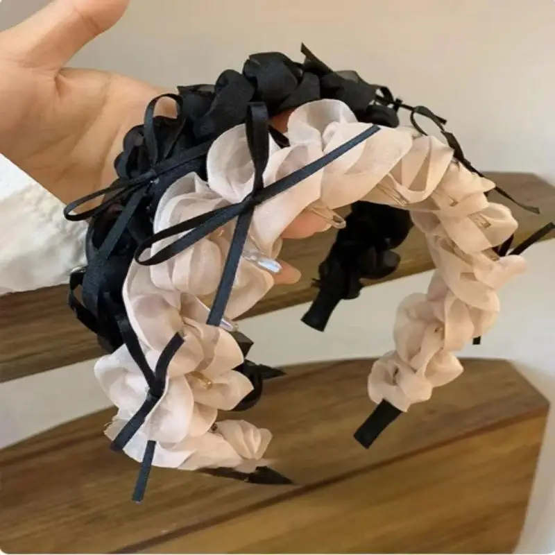 Süßes Netz-Schleifen-Haarband, Retro-Haarspange für Damen, Hochkronen-Kamm, Haaraccessoire – Detail 13