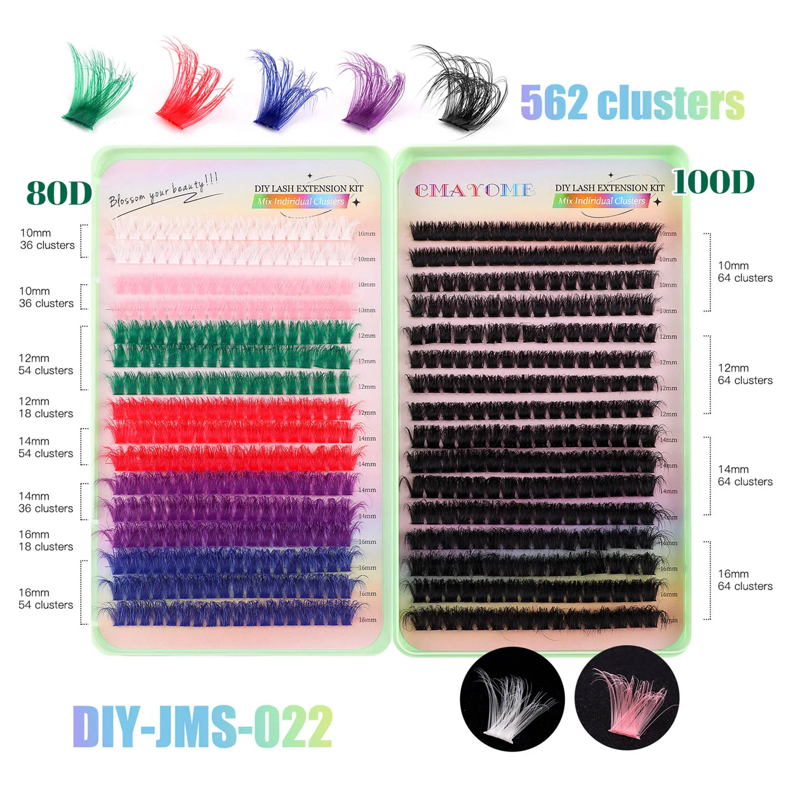 Kit de livre de cils mixtes avec joint de liaison, pince à épiler, peigne, cils naturels bricolage, colorés, bouclés, contaminants doux, ensemble de cils Py, maquillage