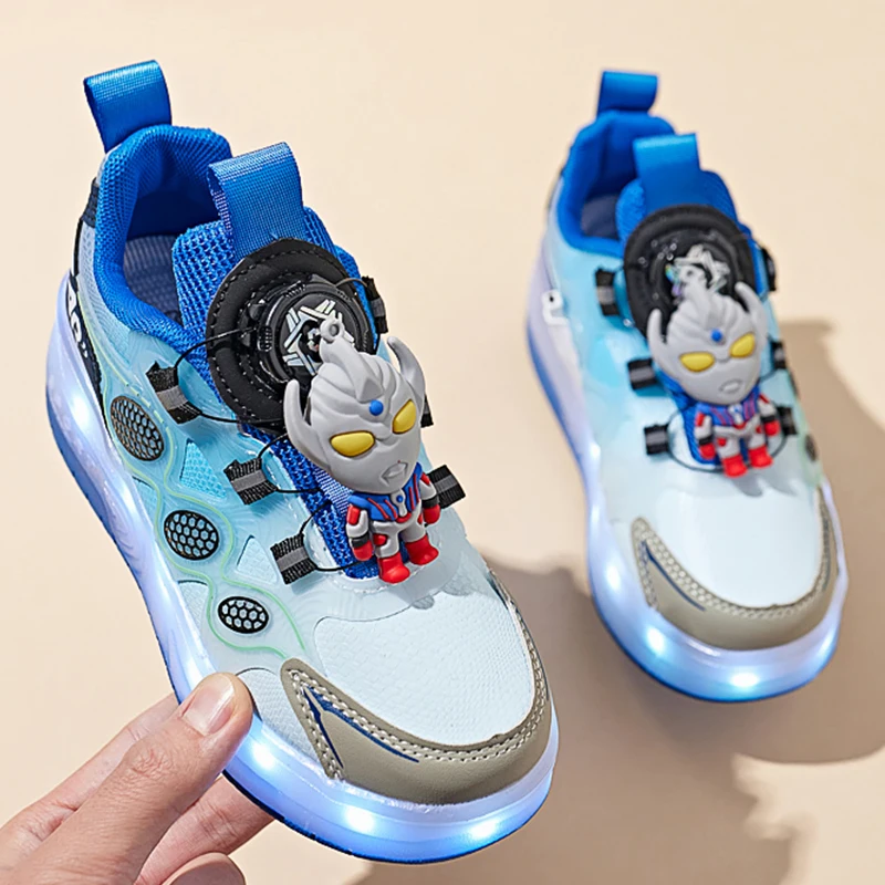 Cute Girls Skate Shoes for Children LED Luminous Shoes Anti Slip Sneakers Outdoor Training Kids Luminous Roller Skating Shoes