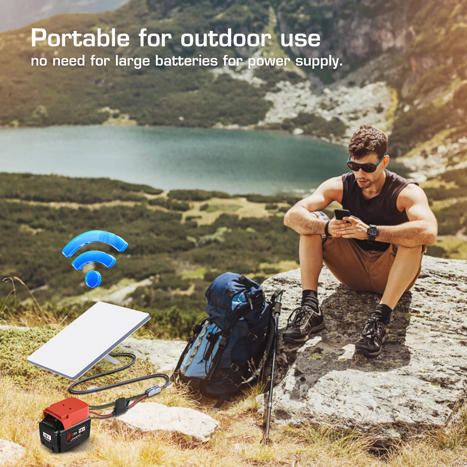 EDUP SK0108 Starlink محول طاقة صغير لميلووكي 18 فولت بطارية ليثيوم أيون 30Amp فيوز مقاوم للماء المحمولة في الهواء الطلق الاستخدام مع التبديل #4