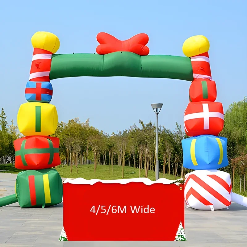 Inflatable arch Christmas Stacked Colorful Gift Boxes Archway Outdoor Indoor Holiday Decorations Blow up Yard Giant Lawn