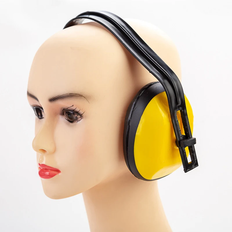 Casque anti-choc en plastique, protection auditive, réduction du bruit, insonorisé, cache-oreilles, chasse, jaune