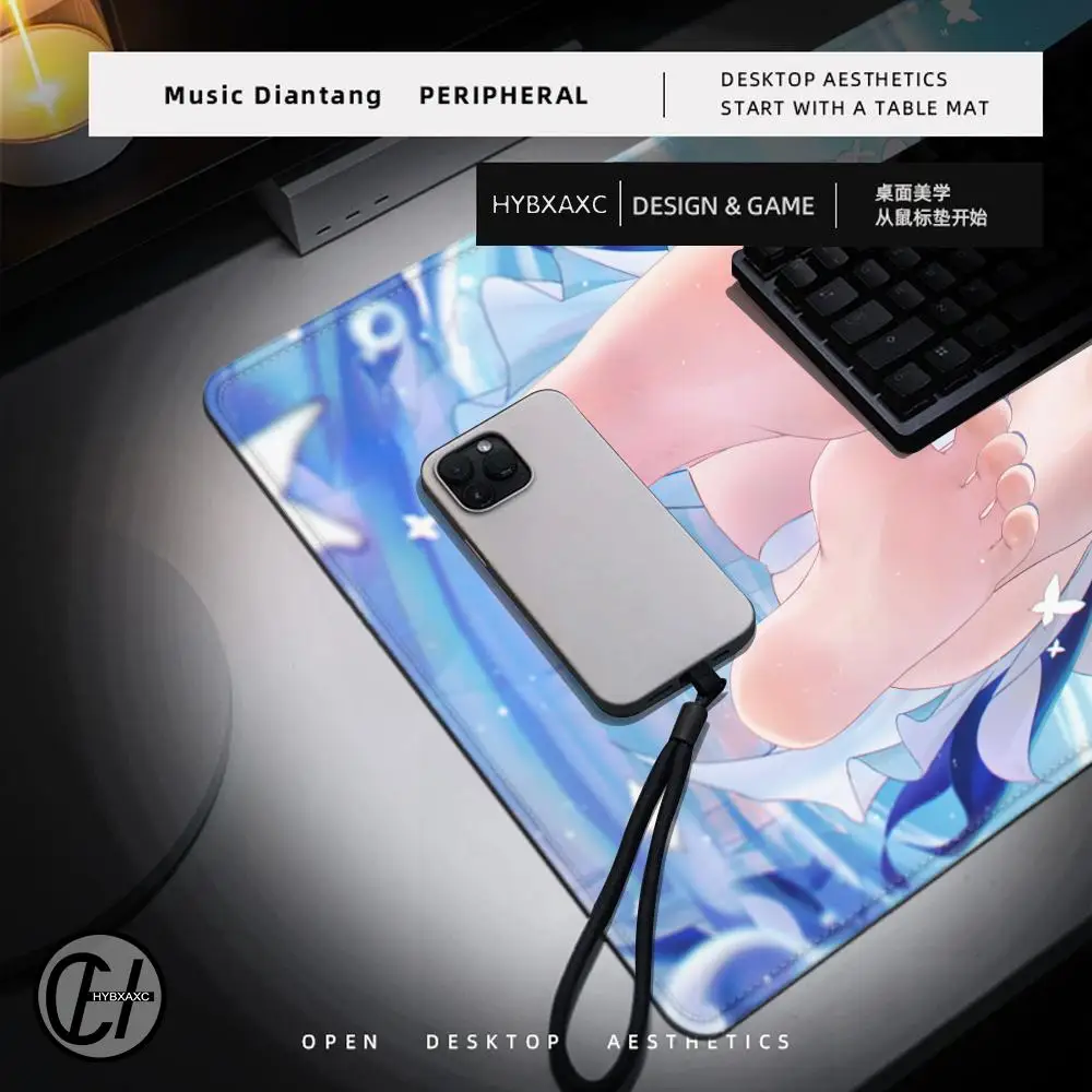 Anime Girls Gamer Wuthering Waves The Shorekeeper XXL Large Mouse Pad Non-slip Keyboard Desk Mat Mousepad