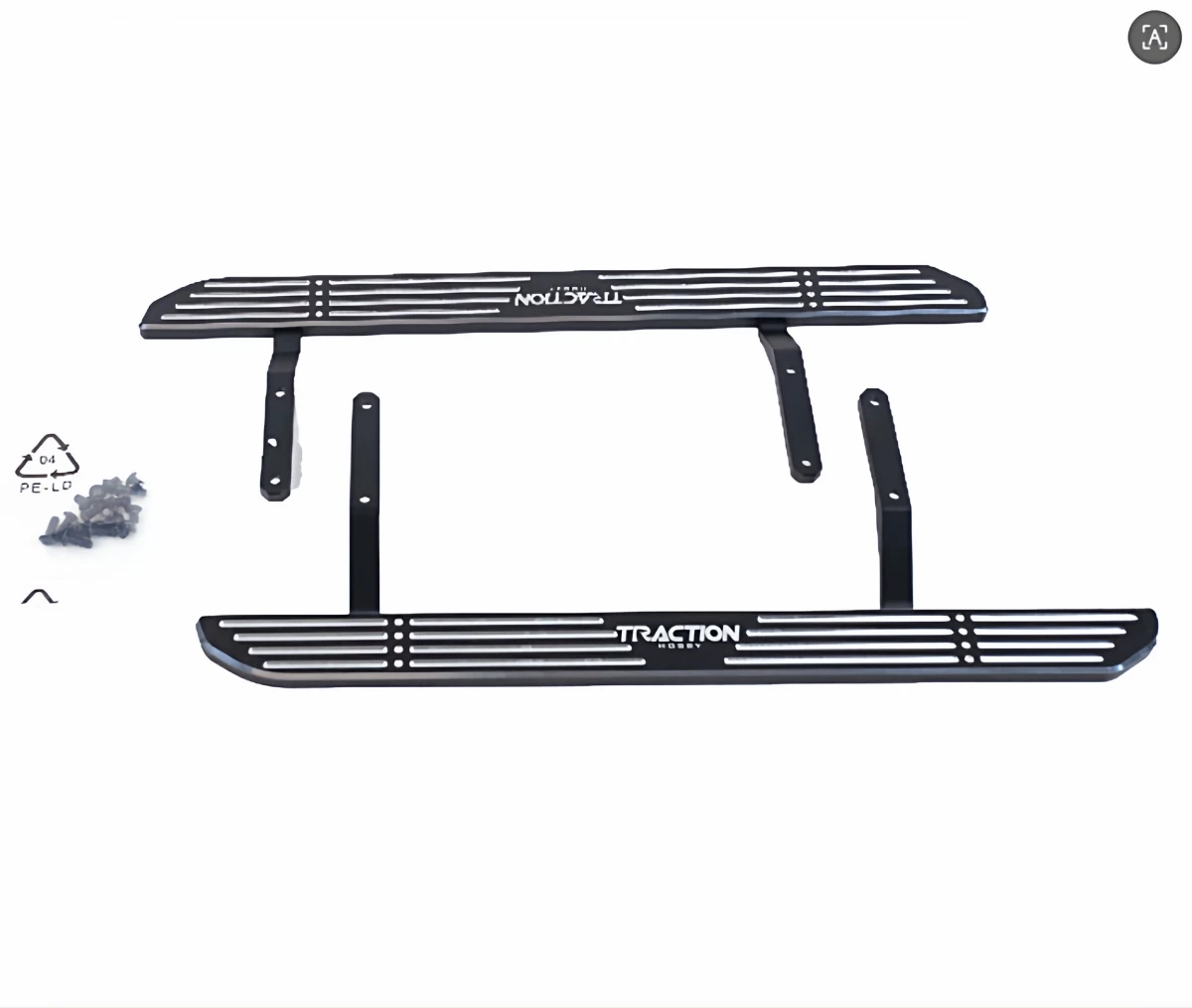 TH01546 CNC Aluminum Side Step Running Board Set For KM Traction‑Hobby 1/8 RAM1500 T‑Rex RC Truck Simulation Upgrade Parts