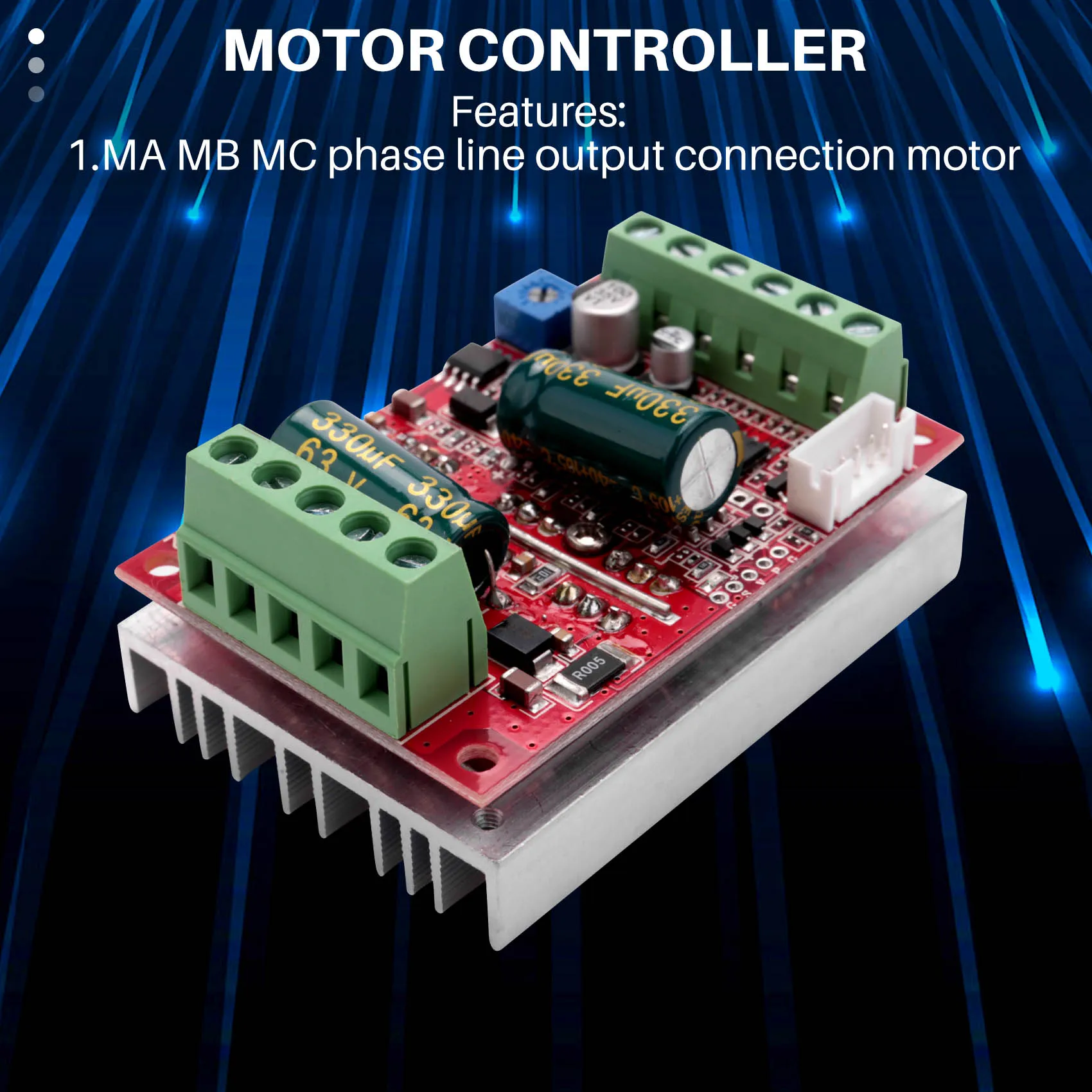 Superior-DC 6-60V 400W BLDC Three Phase DC Brushless Motor Controller PWM Hall Motor Control Driver Board 12V 48V