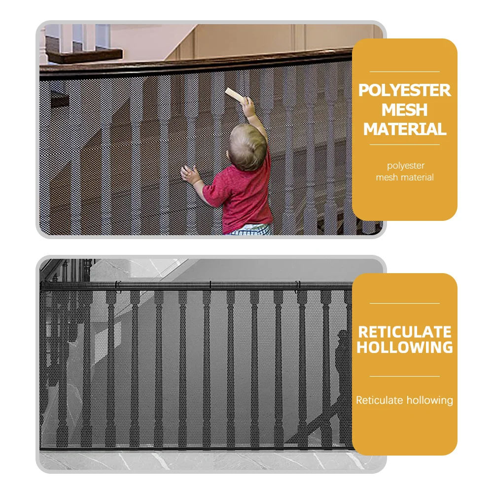 1 مجموعة شبكة أمان للدرج 3x0.9 متر شبكة درابزين شديدة التحمل لشرفة سطح المكتب المدخل الطفل التدقيق شبكة درابزين الطفل #2