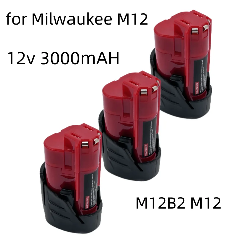 12V 3Ah Replacement Battery for Milwaukee M12 XC 12-Volt Lithium-ion Battery Compatible with 48-11-2