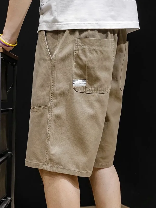 

Повседневные рабочие шорты для мужчин, длиной до колена, летние, прямого кроя, в молодежном стиле, стандартной толщины, однотонные