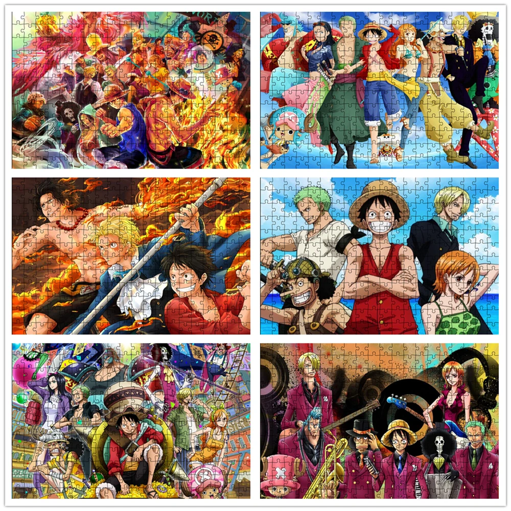 Jigsaw Puzzle One Piece Luffy 1000 Pieces Puzzle Game Assembling Puzzles for Adults Puzzle Toys Kids Children Home Games Toys