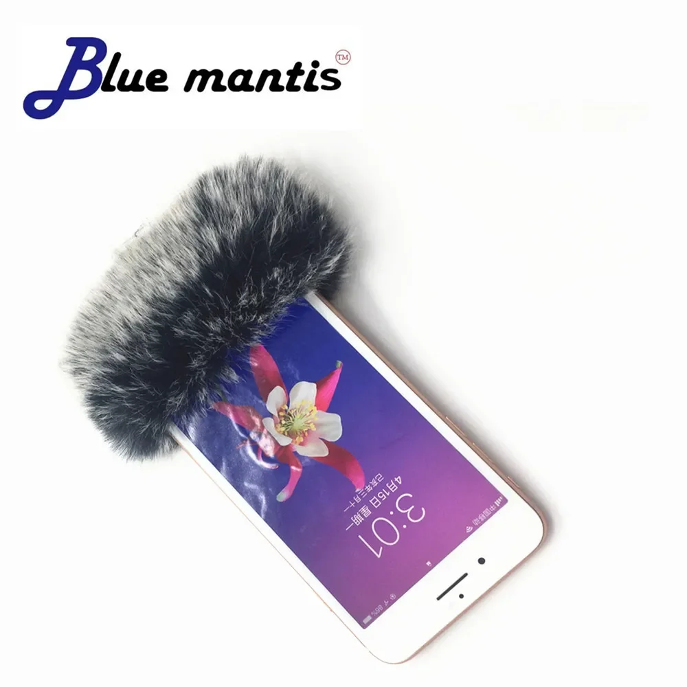 Outdoor Artificial pop filter Fur Wind phone mic sound recording Microphone Cover MuffWindscreen For Iphone 7 8 11 Xiaomi Huawei