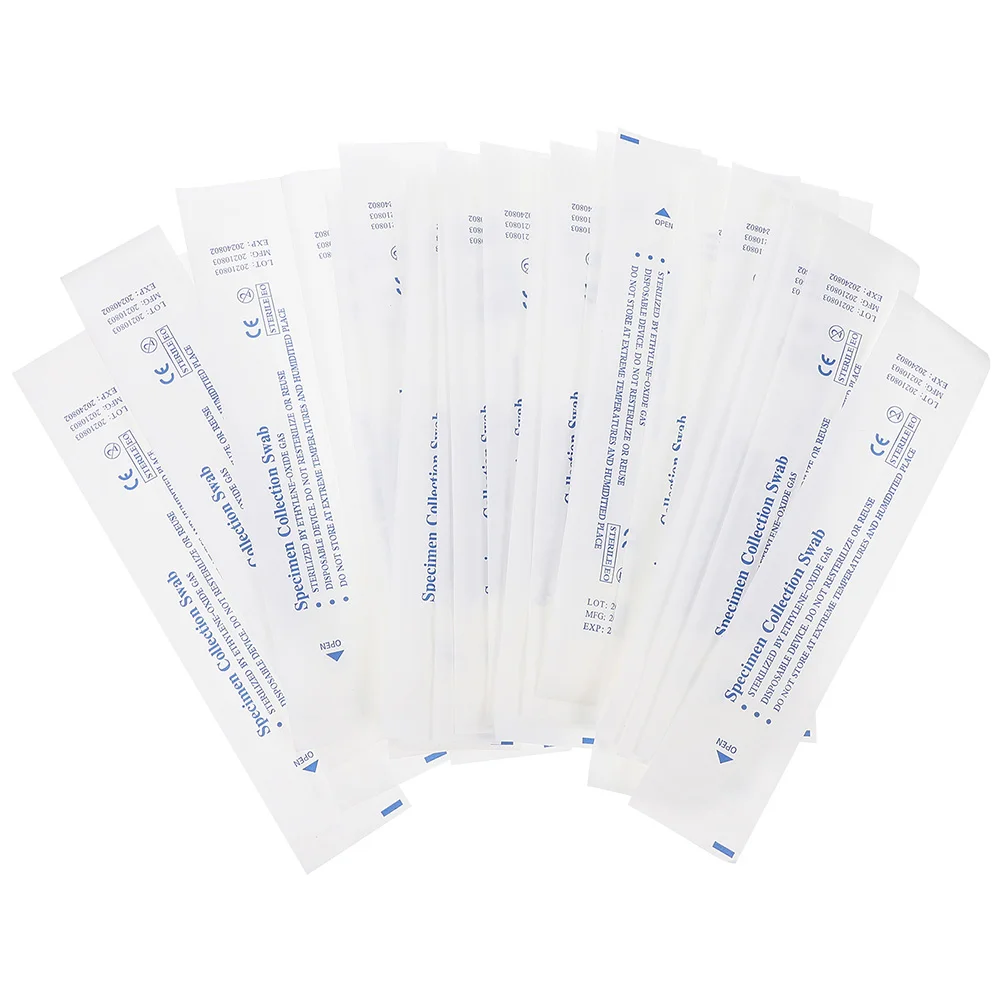 120pcs Professional Specimen Collecting Swabs Disposable Nasal Flocked Swabs (White) Nasal Swabs Professional Swabs